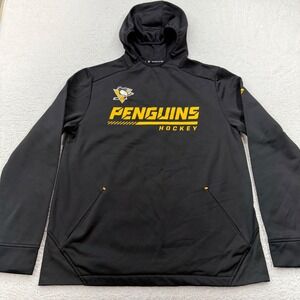 Fanatics Pittsburgh Penguins NHL Authentic Pro Hoodie Mens Large Black Yellow